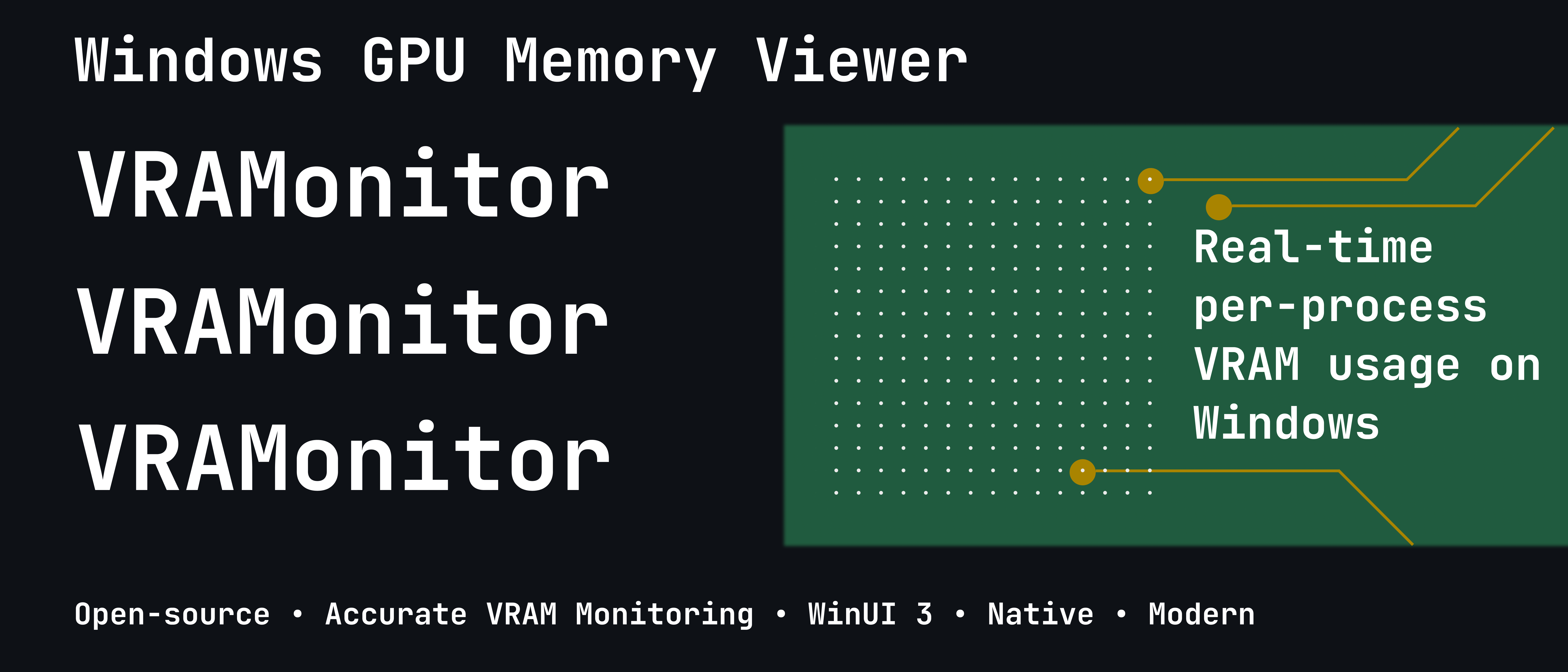 V Rae Monitor VRAMonitor | 一个能够查看进程具体显存使用量的小工具,使用C#和WinUI 3编写。